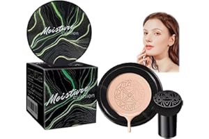 LALULUTEK Mushroom Head Air Cushion CC Cream + Moisturizing Concealer & BB Cream Base with Mushroom Sponge - Easy Application, Long Lasting Moisture (Natural)