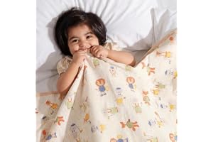 haus & kinder Muslin Blanket for New Born Baby, Soft Breathable Baby Blankets Newborn, Baby Blanket for 0-2 Years, Cozy Baby Blanket, New Born Baby Essentials | Jungle Party