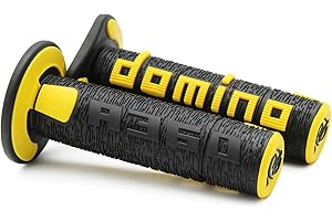 Poignées revêtement Guidon Off Road Domino A360 Noir et Jaune pour Moto Cross TT