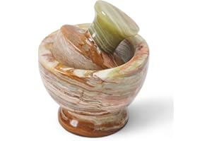 Marblous krafts Marble Green 4x4.5 Inches Mortar & Pestle Set