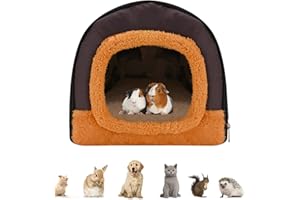 JODSEN Guinea Pig Bed House Warm Hamster Rabbit Hideout Large Cave Cozy Hamster House with Removable Pad Soft Hideout Cage Winter Nest Accessories for Small Animal Pet Guinea Ferret Rats Hedgehog Chinchilla