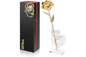 Ariceleo Immergé dans la Rose d'Or Éternelle - 1 Paquet Main Trempée 24K Or pour Femme - Cadeau Romantique d'Anniversaire, Saint Valentin, Fête des Mères