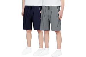 CAMLAKEE Short à Séchage Rapide pour Enfants Garçons Short d'extérieur Léger Summer Sport