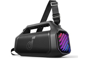 soundcore Boom 2 Plus Outdoor Lautsprecher, 140W, 2+2 Channel, BassUp 2.0, 20h, Schnellladung, IPX7 wasserdicht, RGB Lichter, USB-C, Power Bank, BT 5.3, tragbarer Bluetooth Lautsprecher, Camping