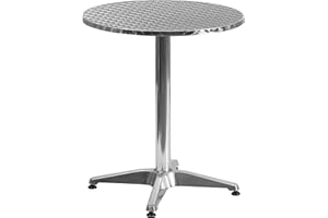 Flash Furniture Mellie Table Ronde en Aluminium pour intérieur/extérieur avec Base 60 cm