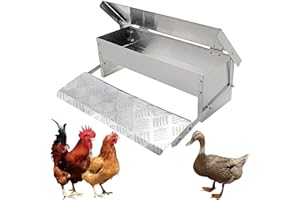 MASXIRCH Mangiatoia per Polli a Pedale, Mangiatoia Automatica per Polli da 5 Kg, Senza Sprechi, con Coperchio Resistente Alle Intemperie per Galline e Anatre