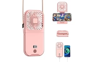 AIBISTAR Ventilatore Portatile, Display Digitale Intelligente Vento a 4 velocità, 3000mAh può Essere Utilizzato Come Mini Ventilatore Pieghevole e Silenzioso per L'alimentazione Mobile di Emergenza