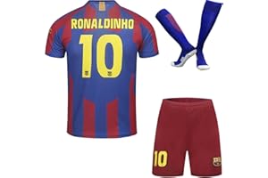 Soft Gardin Barcelona Kids Vintage 2009 Leo #10 Ronaldinho 2005 Limited Edition Home Football Jersey Shorts Socks Gift Set Retro Youth Sizes