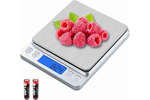 UNIWEIGH Food Scale,3kg/0.1g Digital Pocket Kitchen Scale Measure in Grams and oz for Loss Weight,Cooking Baking,Jewelry,High Precision Gram Scale with 6 Units,Small Coffee Scale with 2 Trays,LCD,Tare