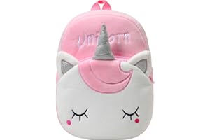 Kasgo Zainetto Asilo Bambini, Zainetto Bimba Unicorno 1-3 Anni Zainetto Nido Preschool Dinosauro Piccola Peluche 3D Animaletti Borsa Zaino Bambino Carino Zaino Bambina Morbido Mini Zainetti Ragazza