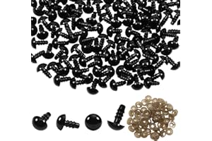 TOAOB THE ONE AND ONLY BABY TOAOB 50 PCS 9 mm Safety Eyes for Crochet Dolls Eyes Crochet Eyes Plastic with Washers Amigurumi Doll Making DIY Craft Plush Animals