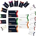 Boxiki Travel RFID Blocking Sleeves, 20-Pack Set, Color Coding System, Identity Theft Prevention RFID Card Holder And Credit Card Protector (15 Credit Card Sleeves + 5 Passport Holders) (Navy Blue)