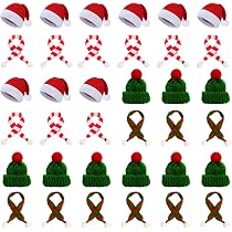 Scinzene 40 Stück Mini Weihnachtsmützen – 4 Cm, Aus Weicher Wolle, Für Basteln, Flaschen & Christbaumschmuck