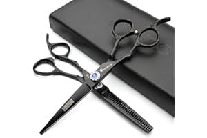 AXEMOORE 6 pouces coiffeur à main gauche, tondeuse à cheveux professionnelle japonaise, ciseaux, coupe de cheveux mince, multicolore en option (6 pouces 2 pièces-C)