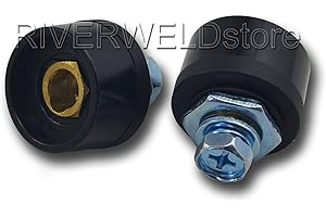 RIVERWELD Cavo di saldatura TIG Pannello Connettore-Spina Nero DKZ10-25 200Amp Raccordo rapido 2 pezzi