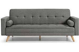 HOGAR24 ES Letto MOD. 846 | Divano a 3 Posti | Sistema Apertura Clic-Clac | Colore Grigio | Dimensioni: 206 x 75 x 89 cm, Legno