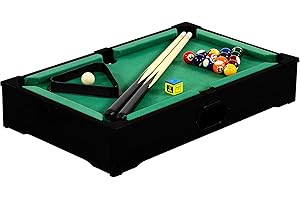 GAMES PLANET Mini Billard Nano avec Accessoires (2 queues, Boules, Triangle, Craie), 3 décors, Dimensions : 51 x 31 x 10 cm