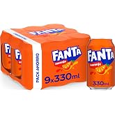 Fanta Orange Low Calorie Soft Drink Pack 9 x 330ml | Low Calorie Orange Drink with Fruit Juice, Great for Meals, Parties and