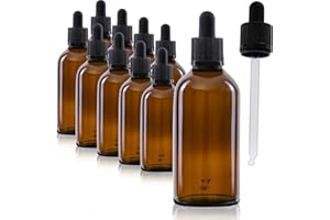 Oputec - 68 flaconi da 100 ml con pipetta di vetro: Flaconi da farmacista per liquidi, aromi, essenze, flaconi contagocce in vetro marrone, con pipetta