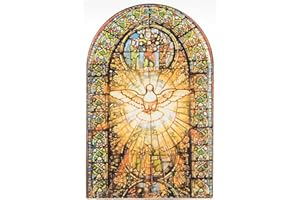 HOLYART Estampa Espíritu Santo Redondeado Vitral colorada