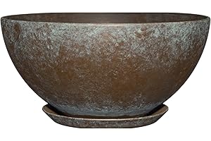 Classic Home & Garden Plant Pot, Resin, Weathered Copper, 10" Rosie