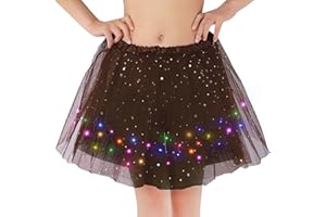 Kefiyis Jupe Tulle Femme LED Tutu Adulte Adolescent Parti Ballet Danse Fancy Dress Halloween Costume