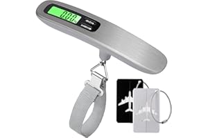 Coolzon Pèse Bagage Electronique,Pese Bagage Capacité de 110 lb/50 KG avec Deux Étiquettes de Bagage, Pese Valise de Voyage Parfaite pour les Voyages, les Voyages D'affaires ou la Maison