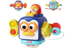 Ainiv Montessori Toys for 1 Year Old, Baby Toys Travel Activity Busy Cube, Baby Sensory Toys for Toddlers 1-3, Educational Motor Skills Fidget Toys, Plane Travel Learning Toys Kids Gift for 12 Months+