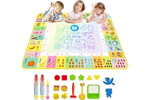raigya Kids Toys Gifts for 1-4 Year Old Boys Girls, 120 x 90cm Magic Water Drawing Mat with 4 Magic Pens & 1 Storage Bag, Toys for Infant Kids Birthday Gifts Present Early Education