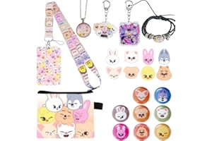 LOVEXIU Merch Coffret Cadeau,Ensemble cadeau,Trousse de Maquillage,Porte Carte avec Cordon,Bracelet,Collier,Autocollants,épingles,Cadeau pour Fête d'anniversaire,Merchandise pour fans