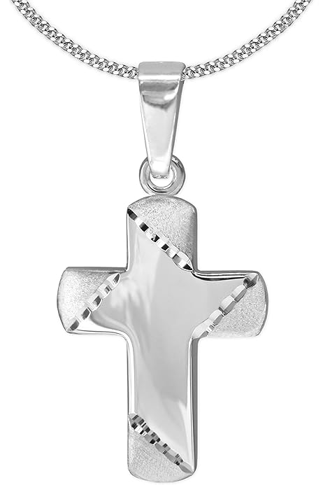 Männer Kreuz Anhänger Kinder Kommunion Mit Namen Gravur Mit Kette Silber 925