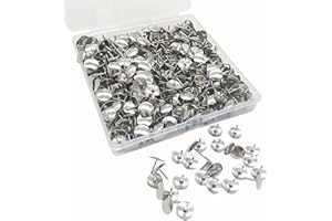 TCPENG® 500pcs Drawing Pins, 9.5mm Silver Push Pins Iron Thumb Tacks Head Nail Pin Doornail for Office or DIY - Silver 500 Pack