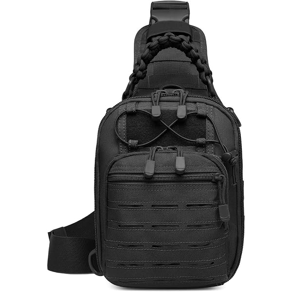 Borsa Tattica Militare A Fionda – Zaino Petto Morbido, Nylon, Khaki, Per IPad Mini - 3