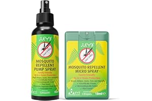 THEYE Mosquito Repellent Spray & Micro Spray Pack - 100% Natural Insect Repellent Spray (Deet Free), No Preservatives or Other Harmful Chemicals - Pump Spray, 75ml + Micro Spray, 18ml