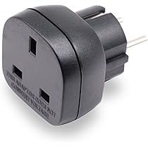 Tech Traders ® UK To EU Europa Europäischer Reiseadapter Weiß Stecker 2