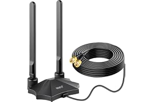 Nelawya WiFi 7-antenn magnetfot 9dBi WLAN-antenn med RP-SMA-kontakt för WiFi 7/6E router PC stationär dator PCI-E-kort Asus G