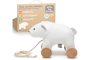LITTLE BIG FRIENDS Kleine Big Freunde zu Drag-Med | Drag-med-Spielzeug für Kinder | Traditionelles Spielzeug | Leicht zu reinigen | Hypoallergen | Eisbär Nathan