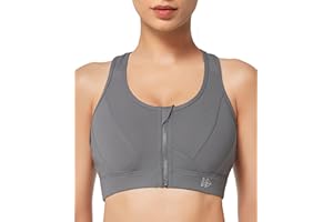 Yvette Sujetador Deportivo con Soporte Fuerte, Cierre Frontal, Malla de Gran tamaño, Espalda de Corredor para Correr, Trotar, Montar