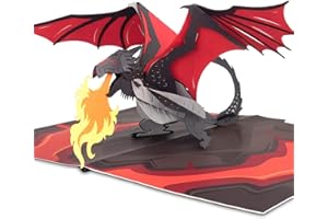 PaperCrush® Carte pop-up dragon - Carte d'anniversaire 3D spéciale pour anniversaire d'enfant ou adolescent - Avec enveloppe