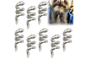 Alriedy Lot de 8 perles de barbe Viking – Bijoux de qualité supérieure pour hommes | Clips métalliques réglables pour dreadlocks, tresses et barbe | Noir terne | Avec élastiques