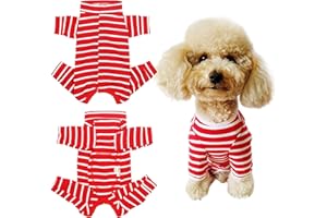 Kukaster Pet Dog Bodysuit After Op, Surgical Body Dog Castration Body for Dogs After Surgery, Dog Bodysuit with Legs, Wound Protection Suits Nylon Buckle for Hair Loss, Allergies, Shaving, Red