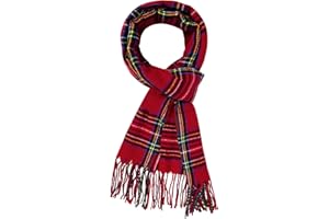 Chalier Fashion Sciarpa da Uomo Sciarpa Scozzese Morbida Calda Invernale Sciarpa Lunga con Nappe a Quadri per L'autunno Inverno