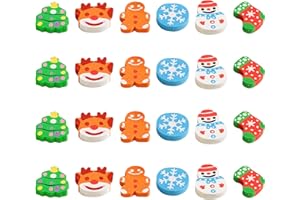 BIBITI 24stück Radiergummi Weihnachten Kinder,Weihnachts Mini Radiergummis Cartoon Niedliche Weihnachtsmann Rentier Schneemann Radierbare Kleine Erasers Set für Weihnachts Party Schüler Schulsachen Geschenke