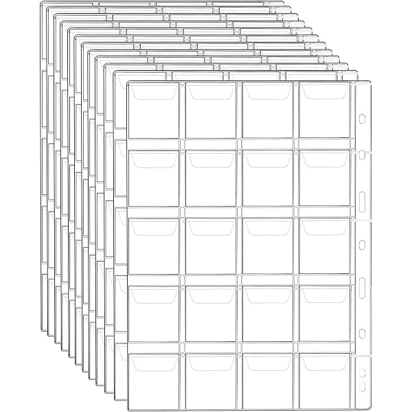 WUSJCOF Geldsammelhüllen – 10 Seiten, 60 Taschen, Doppelseitig, 11-Loch, Für Euro, Banknoten, Coupons, In Ringordner