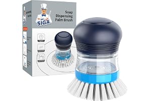 MR.SIGA Handdiskborste med Dosering, Marinblå, 1-pack | MR.SIGA Diskborste Med Inbyggd Såpdispenser, Handflateskrubbborste Fö