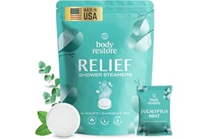 BODY RESTORE BodyRestore - Vaporeros de ducha (15 unidades) regalos para mujeres y hombres – Aceite esencial de eucalipto y menta aromático para aromaterapia para tu ducha