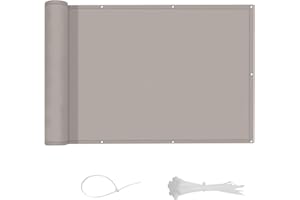 LOVE STORY Osłona balkonowa 1x5m (PES) Ochrona przed promieniowaniem UV Ekran prywatności na balkonie Wodoodporny poliester na balkon Ogród na zewnątrz,szarobrązowy