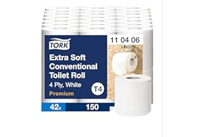 ‎TORK Tork extra weiches Kleinrollen Toilettenpapier Weiß T4, Premium, 4‑lagig, 42 נ150 Blatt, 110406