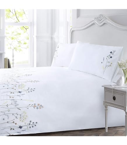 Set Copripiumino Floreale Per Letto Matrimoniale Bianco Floreale Giallo Ricamato Set Di Biancheria Da Letto Cottagecore Elegante Botanico Fiori Di Campo Francese Country Cottage Fresco Estate Fiore - 3