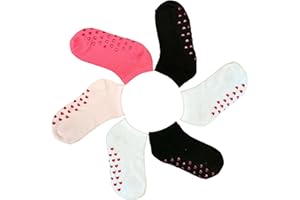 Kids Socks 6 Paia Calze Calzini Corti Bambina Bimba In Cotone Colorati Antiscivolo - Modello Estivo Fantasmino (altezza caviglia)